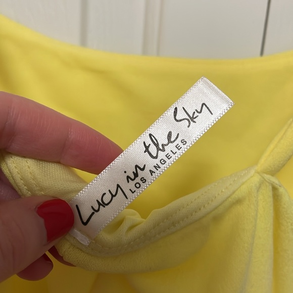 Lucy in the Sky Capri Ruffle Tie Mini Dress in Yellow - Picture 10 of 13